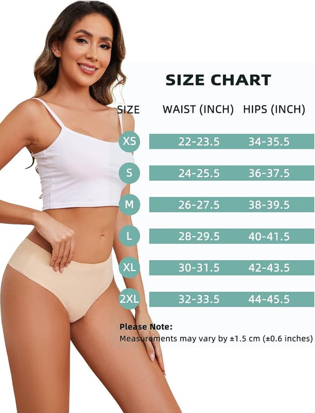 Detalle 2 de VOENXE Seamless High-Waisted Thongs (No VPL) – 5-Pack