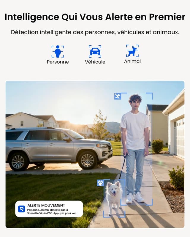 Detalle de Reolink Sonnette vidéo 5MP PoE avec Chime, détection colis/personne et audio bidirectionnel