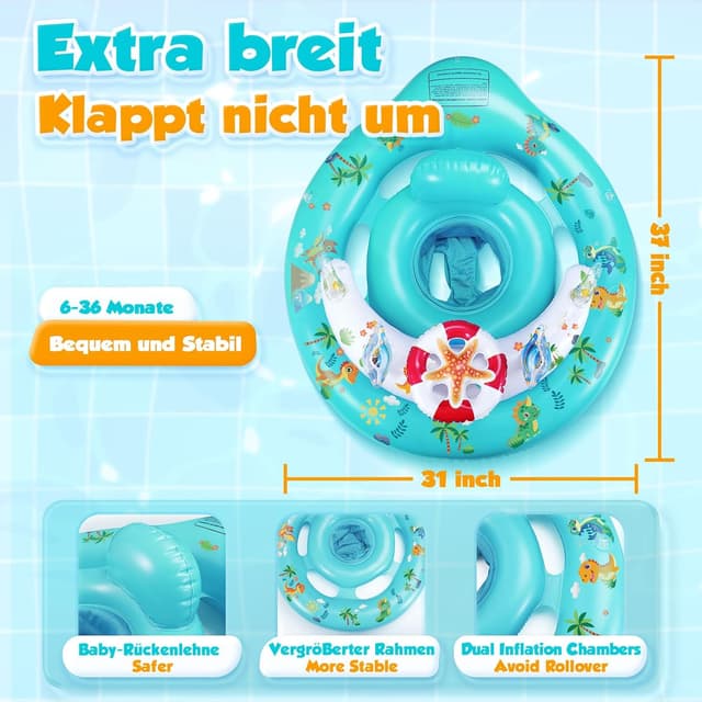 Detalle 2 de GLOPUS Baby Schwimmring mit UPF50+ Sitz