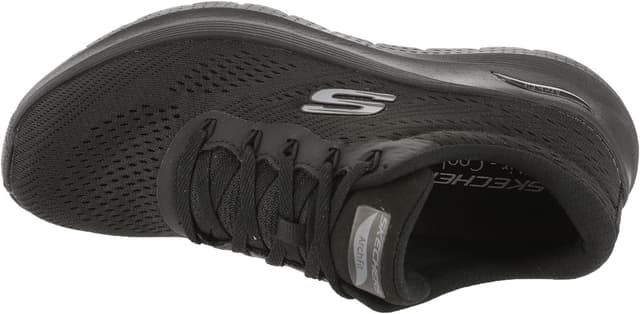 Detalle de Skechers Femme Arch Fit 2.0 Big League – baskets à laçage, mesh noir et détails gunmetal (39,5)