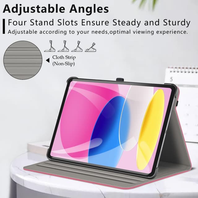 Detalle de ZtotopCases Case for iPad 11th Generation (2025) & iPad 10th Generation (2022) with Auto Wake/Sleep, Multi-Angle Stand & Pencil Holder – Pink