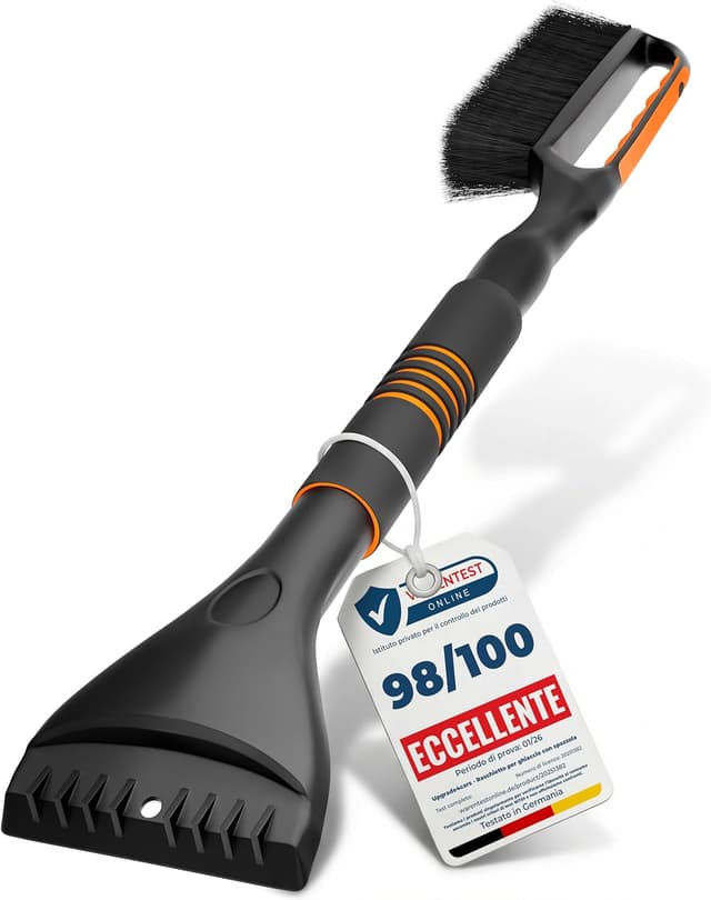 Detalle de Upgrade4cars Raschietto Ghiaccio per Auto con Spazzola alta qualità e impugnatura ergonomica