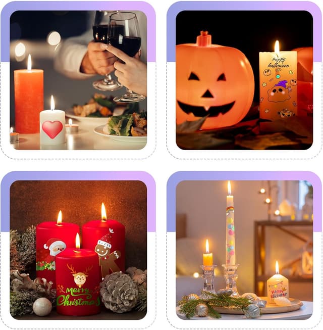 Detalle de iaHOME 12 Wachsstifte für Kerzen (30 ml) – Candle Pen & Kerzenstifte Set zum Selber Machen