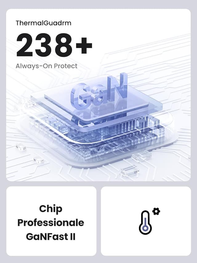 Detalle de UGREEN Nexode 30W USB-C Wall Charger (GaN, Foldable Plug, PPS) for iPhone & Galaxy & MacBook Air, Black