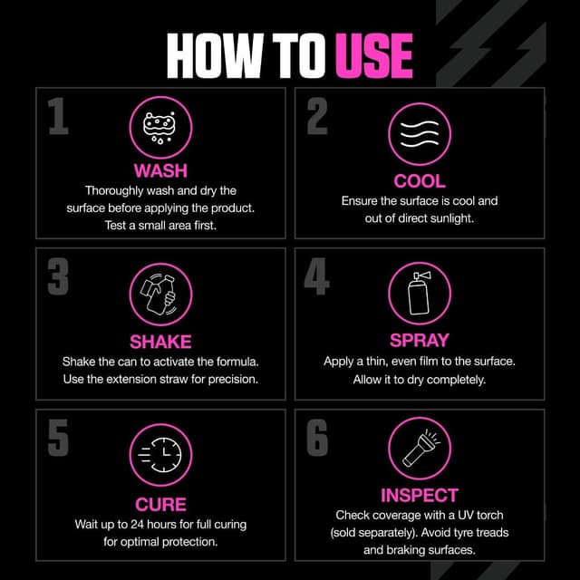 Detalle de Muc Off HCB-1 Korrosionsschutz-Spray (Harsh Condition Barrier) 400 ml – Schwarz