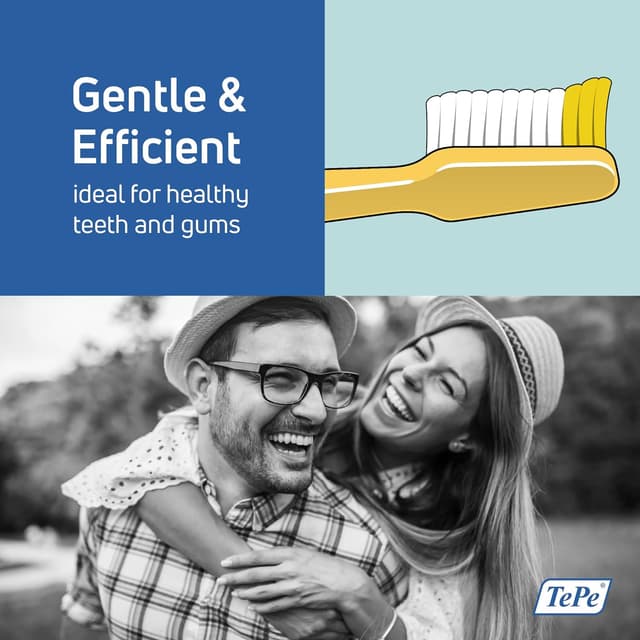 Detalle 2 de TePe Nova spazzolino a setole medie con punta sporgente (colori assortiti)