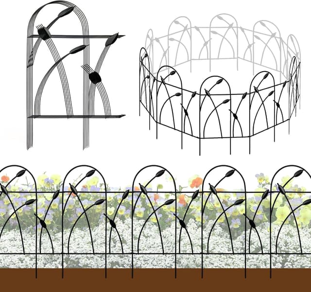 Imagen de Thealyn Gartenzaun Grenze 4,88 m x 0,82 m Schwarz en OfertitasTOP