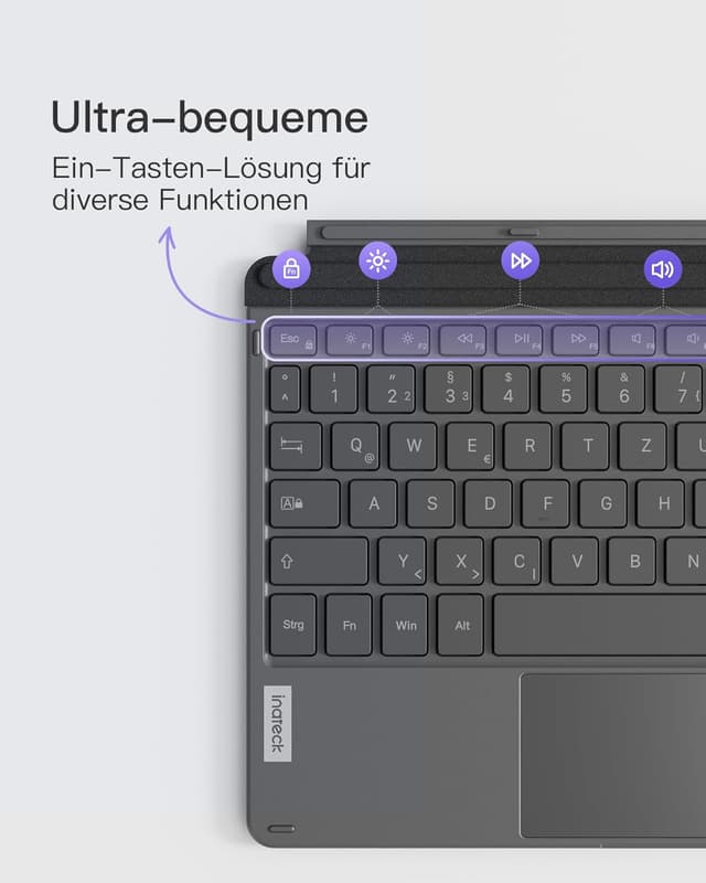 Thumbnail 6 de Inateck Surface Go Tastatur (KB02028) für Surface Go 4/3/2/1 – Bluetooth 5.3, Touchpad & 7-farbige Hintergrundbeleuchtung