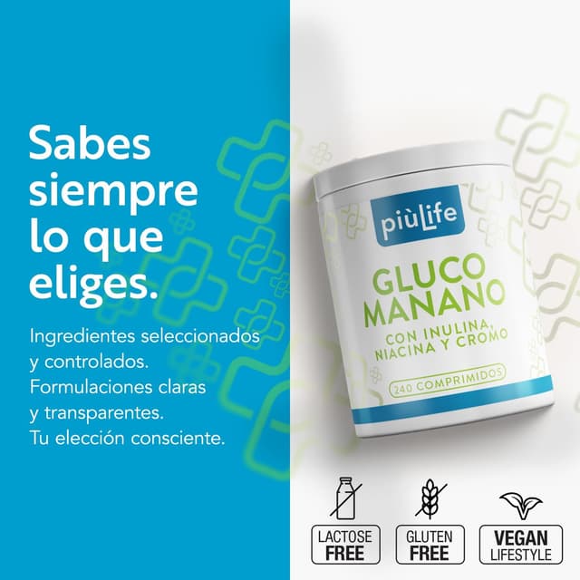 Thumbnail 4 de PiùLife Glucomanano 4000 mg 🥢 Suplemento para la digestión