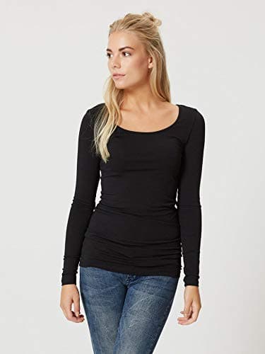 Detalle 2 de VERO MODA Maxi My Soft – T-shirt femme à manches longues noir (Small/S)