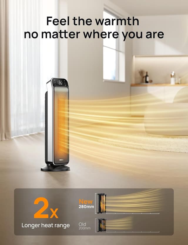 Thumbnail 4 de Dreo 25 Inch Electric Heater, 70° Oscillating