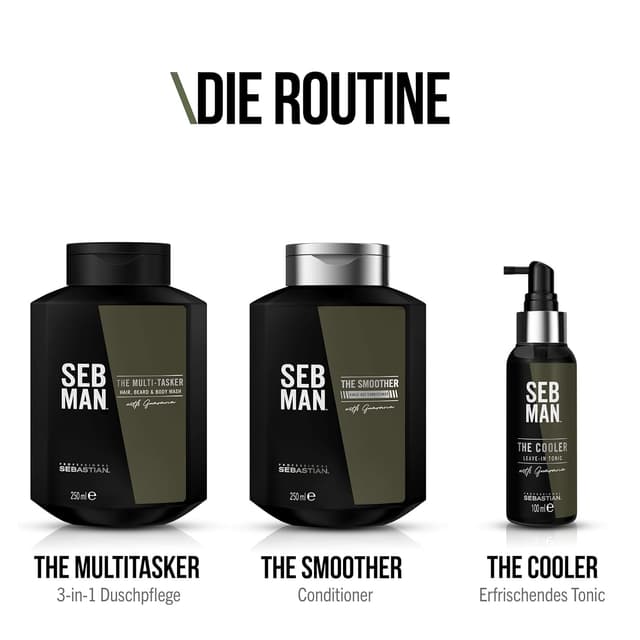 Detalle de SEB MAN THE COOLER Leave-in Hair Tonic mit Guarana-Extrakt (100 ml) – Kopfhaut-Tonikum für frische Textur