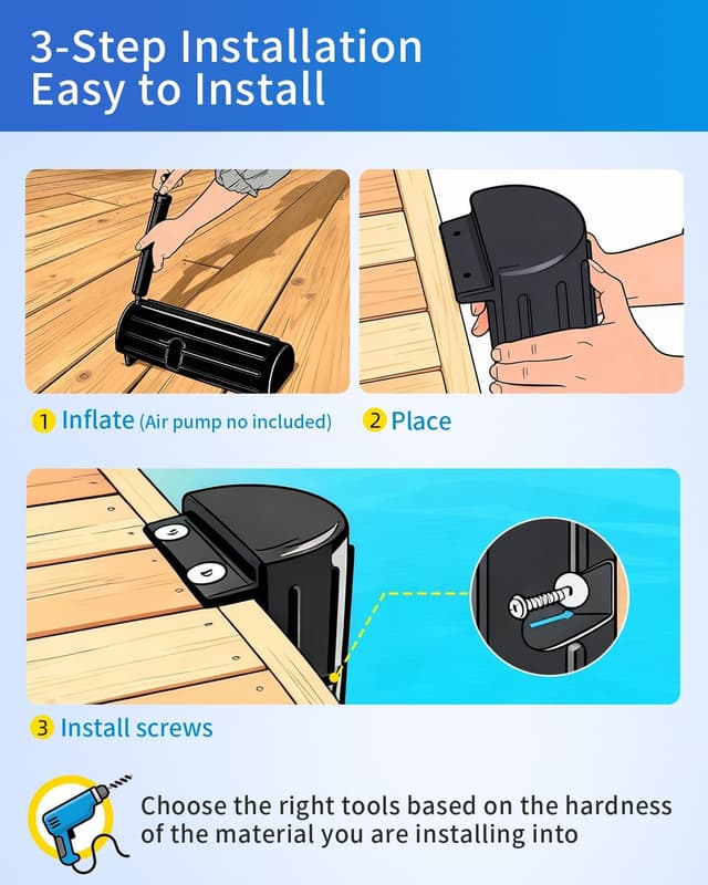 Detalle 2 de OCEANBROAD Permanent Dock Bumpers (5mm PVC) with Stainless Steel Hardware