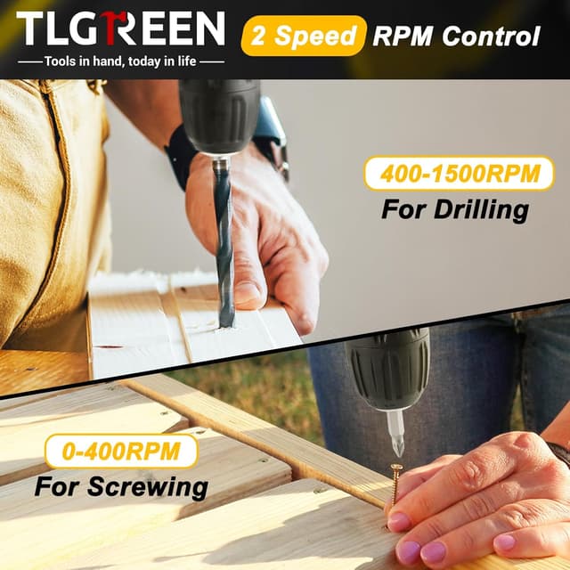 Thumbnail 6 de TLGREEN Perceuse à percussion sans fil 12V — Coffret 138 pièces