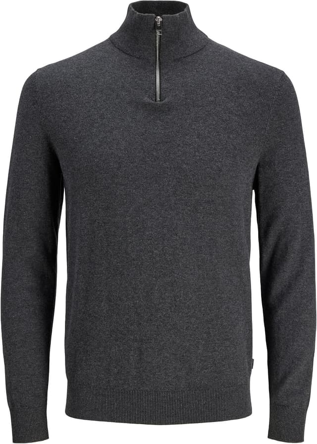 Detalle de Jack & Jones Homme : gilet en tricot à quart zippé, coupe droite