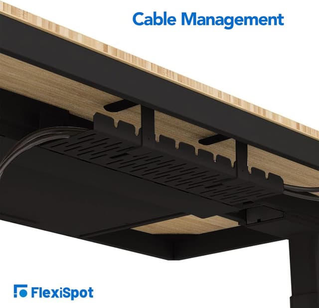 Detalle 2 de FLEXISPOT Q8B bureau assis-debout électrique 2 moteurs 3 colonnes avec plateau en bambou 140 x 70 cm et chargeurs USB (noir)