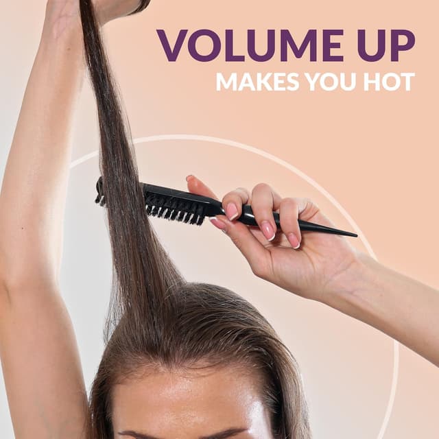 Detalle de marQus Magic marQus Volumen & Glanz Wildschweinborsten Toupierbürste „Sleek Bun“ – Teasing Brush, klassisches Schwarz