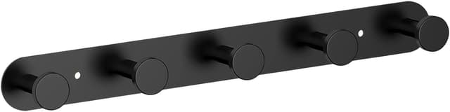 Detalle de Loputon Garderobenhaken aus Edelstahl mit 5 Haken (Wandgarderobe, schwarz) – zum Ordnen von Jacken & mehr