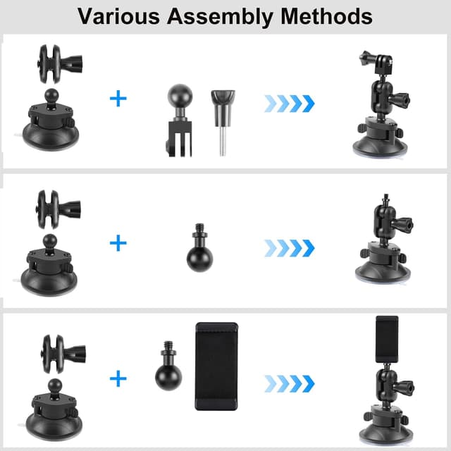 Thumbnail 1 de PULUZ car suction mount for GoPro 1/4 inch