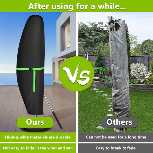 Detalle 2 de GEMITTO copertura protettiva per ombrellone impermeabile con cerniera, diametro 2-4 m