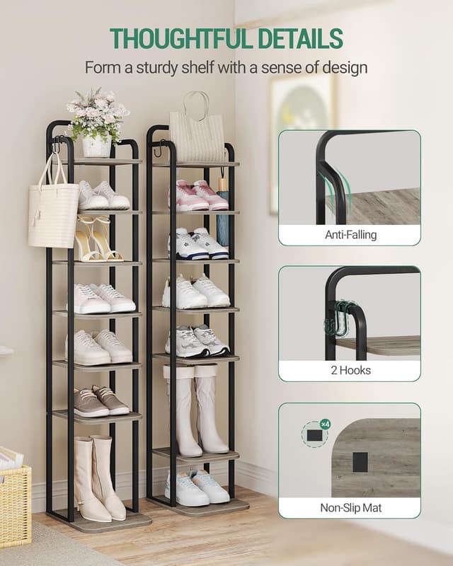 Thumbnail 4 de Hzuaneri Étagère à chaussures 8 niveaux 135 cm