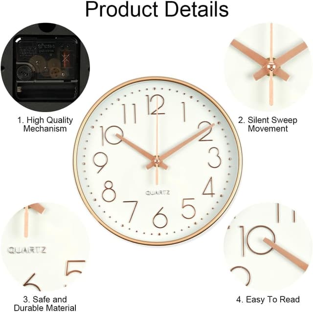 Thumbnail 2 de Aolso 20CM Horloge Murale silencieuse 20 cm