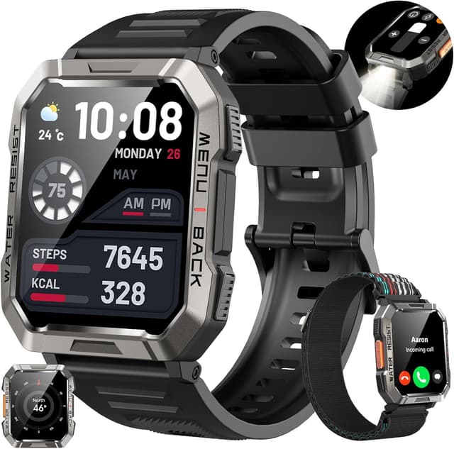 Detalle de Baolubao Smartwatch Herren Militär 100 Tage Akku