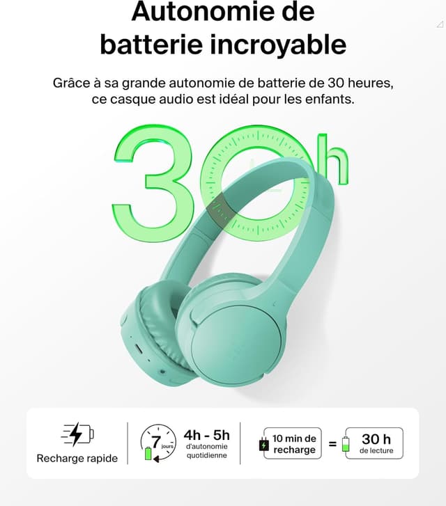 Thumbnail 3 de Belkin SoundForm Mini Casque Audio pour Enfants Vert