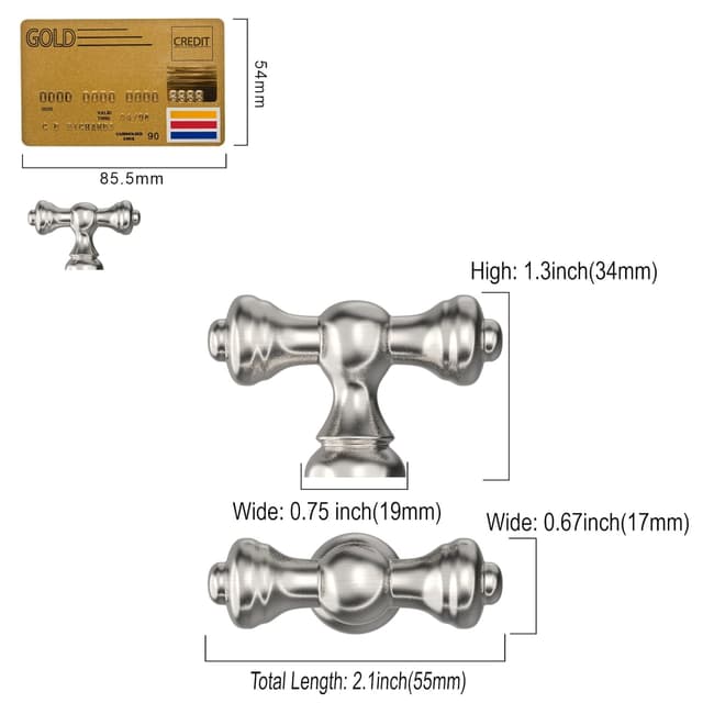 Detalle 1 de Amerdeco pomelli mobili nichel spazzolato 10 pezzi