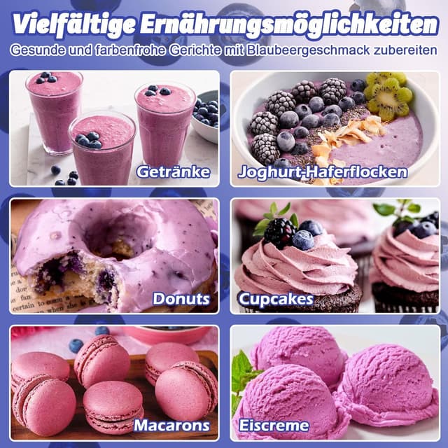 Detalle de Heidelbeerpulver (220 g) aus gefriergetrockneten Wildheidelbeeren – ohne Zusatzstoffe
