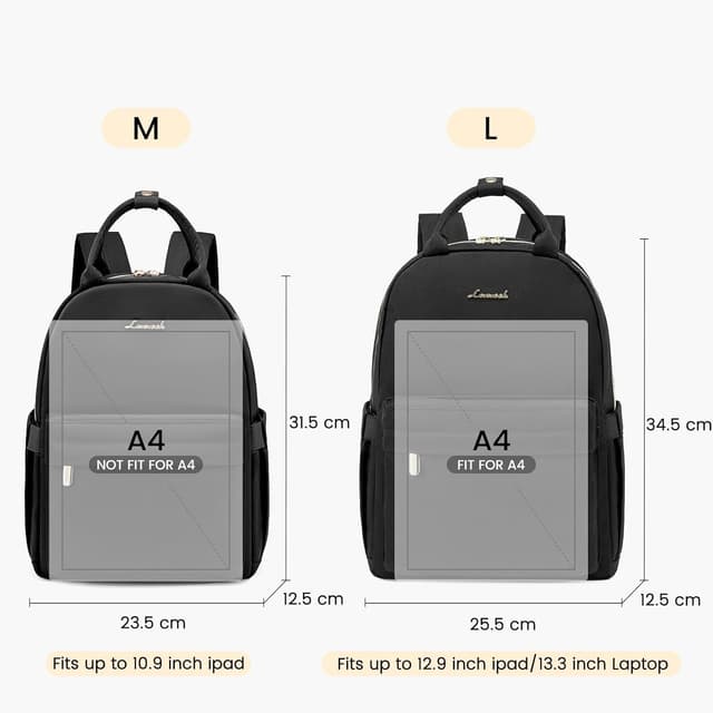 Detalle de LOVEVOOK Small Women’s Fashion Backpack (Nylon, Waterproof) – Mini City Daypack for School & Travel