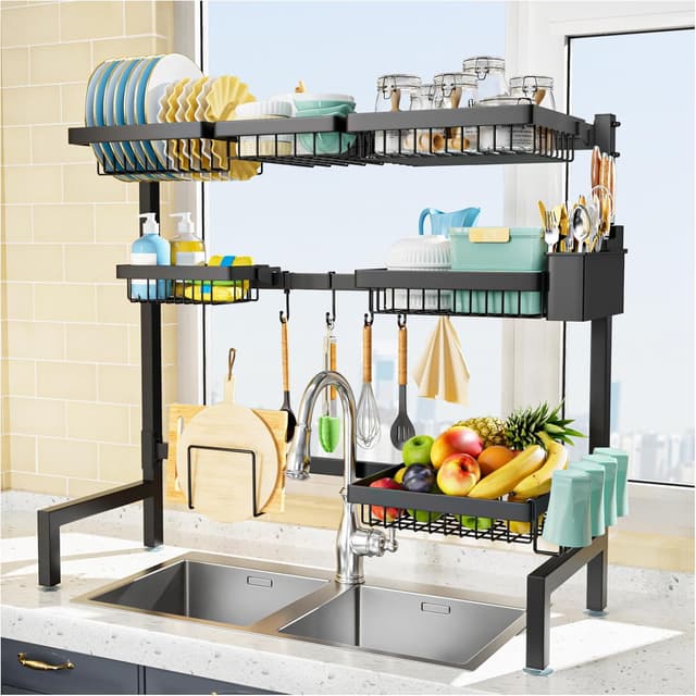 Thumbnail 6 de YKLSLH Over-the-Sink Dish Drying Rack 24.8–35.4" 🧽