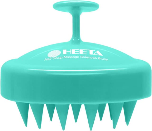 Detalle de HEETA Scalp Massager Shampoo Brush with Soft Silicone Bristles (Pet-Green) for Hair Care & Relaxation