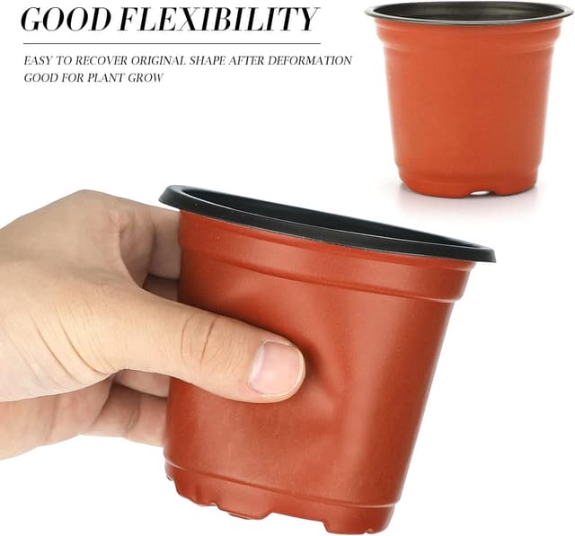 Detalle de KINGLAKE 50-pack 10cm Plastic Plant Pots with 100 Plastic Plant Labels