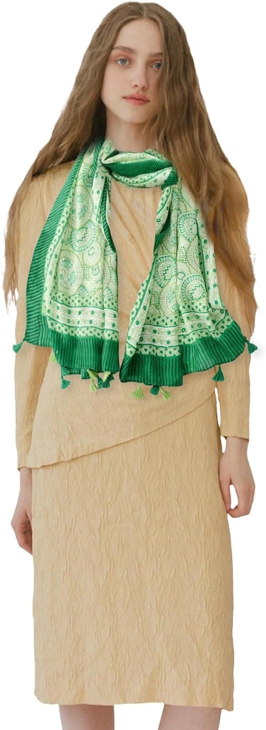 Detalle de prinfantasy women’s long scarf shawl wrap (180 x 85 cm) – soft, lightweight styling for day to evening