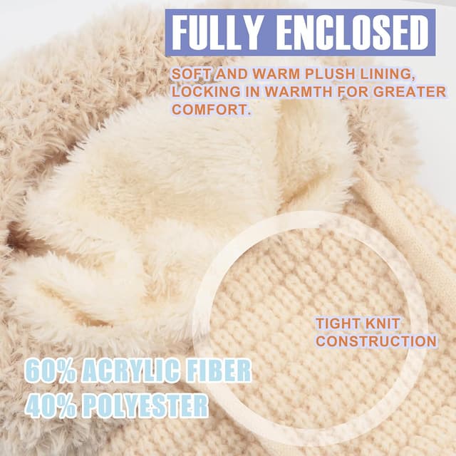 Thumbnail 6 de DRESHOW Women’s winter knit balaclava beanie with drawstring hood scarf – 3-in-1 cold-weather hat