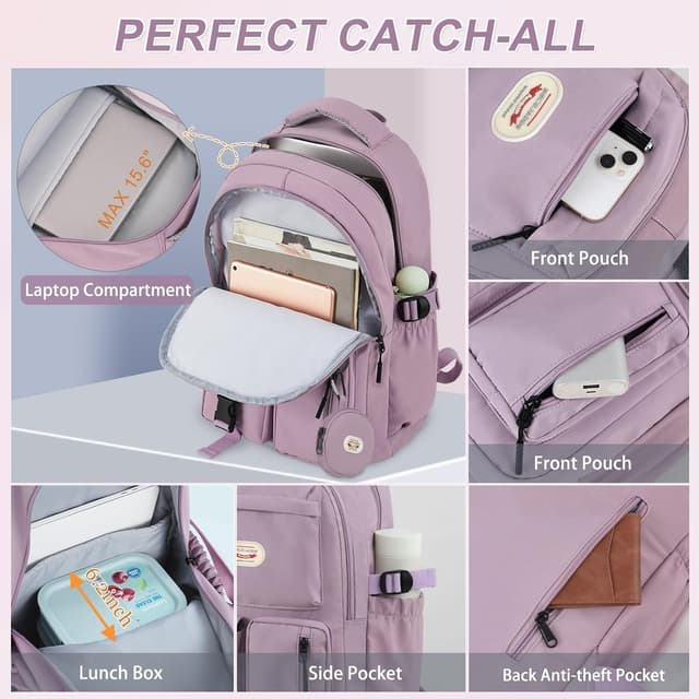 Thumbnail 5 de BECOJADDE Backpack 25L 15.6-inch laptop