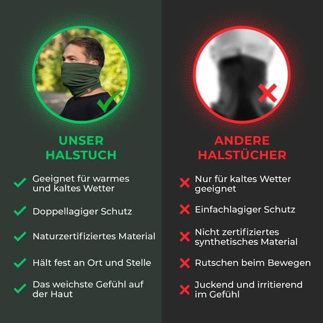 Thumbnail 5 de menique Schlauchschal Herren 100% Merino Wolle đ§Ł