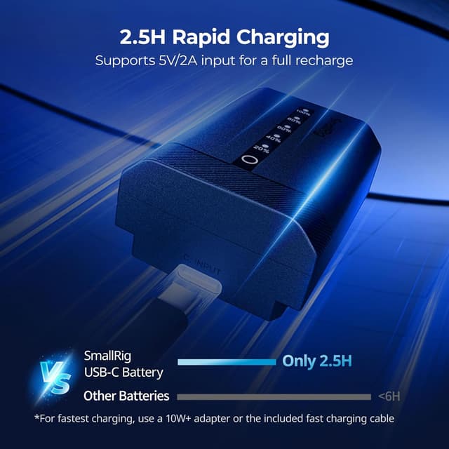 Detalle de SmallRig Batteria NP-FZ100 da 2520 mAh con ricarica USB-C e indicatore LED (per Sony Alpha)