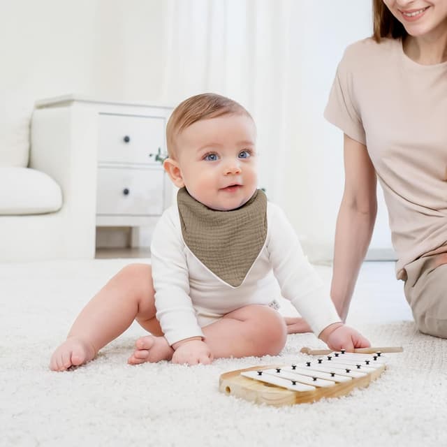 Detalle 2 de Susurration Lätzchen Musselin 10er Set 👶