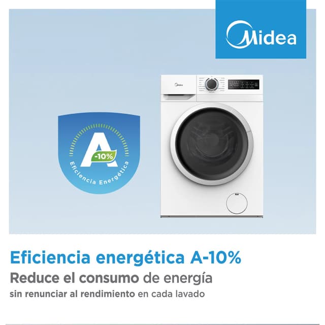 Detalle de Midea MF110W90BA10/W-ES Lavadora reacondicionada Power Mix 9 kg y 1.400 rpm