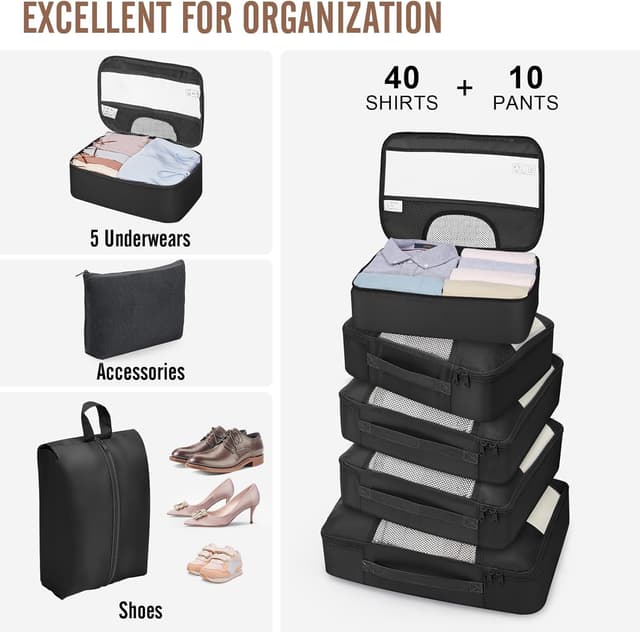 Thumbnail 4 de Veken 10 Set Packing Cubes for Travel Essential