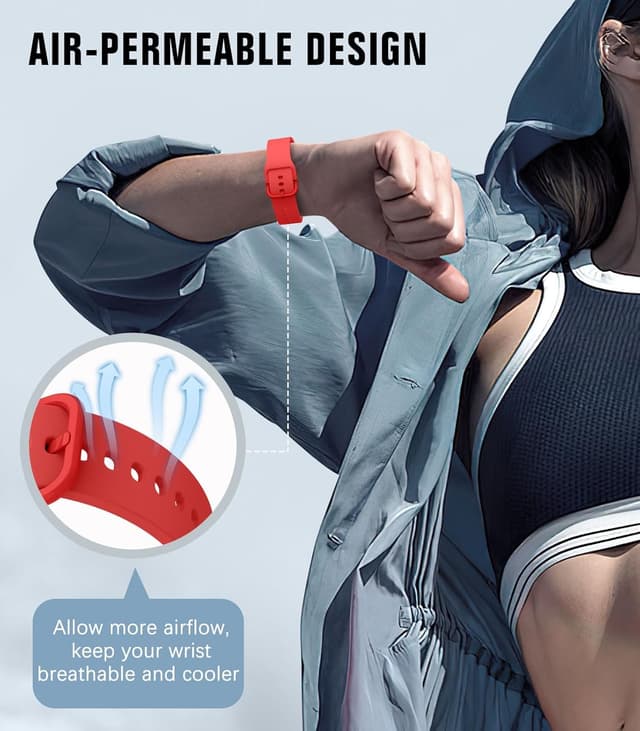 Detalle de MoKo No Gap Silicone Straps for Samsung Galaxy Watch 7/6/5/4 & FE (20mm) – Sport replacement band