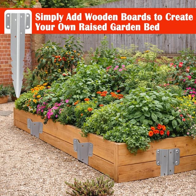 Detalle de Hzxy Railway Sleeper Brackets (20-pack) heavy-duty galvanised steel garden sleeper stakes