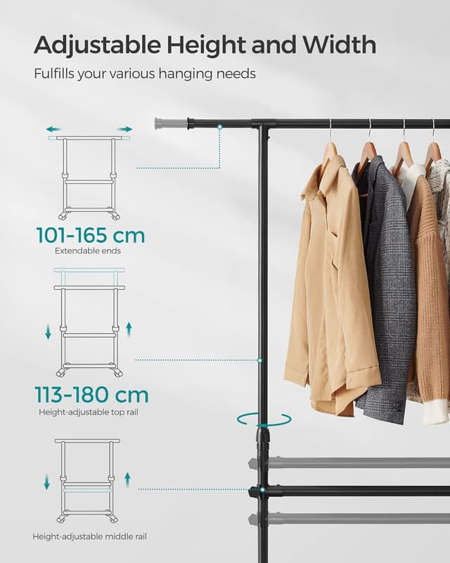 Thumbnail 4 de SONGMICS LLR401B01 Stand appendiabiti 113-180 cm