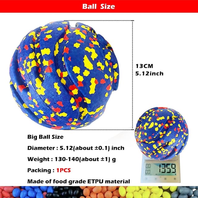 Detalle 2 de CAISHOW Dog Ball Squeak Toys 5.12in