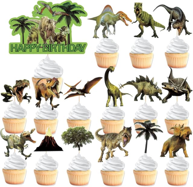 Imagen de Dinosaur cupcake toppers kit 31pcs en OfertitasTOP