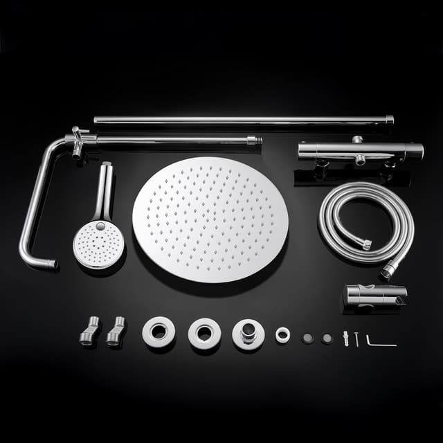 Thumbnail 6 de JOHO Edelstahl Duschset mit Thermostat, Regendusche 25 cm (D25) und Handbrause