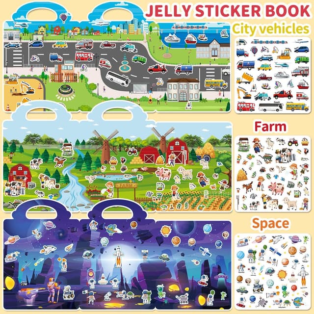 Detalle de CREATIVETREES 6-Set Reusable Sticker Book for Toddlers 🎨