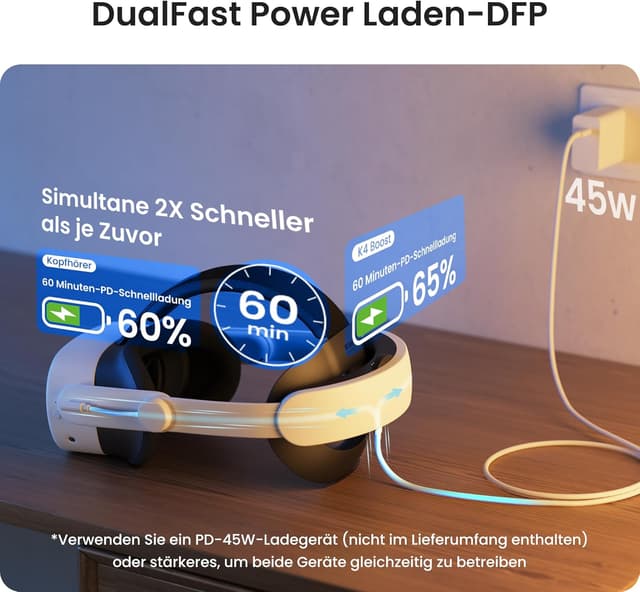 Detalle de KIWI design K4 Boost Komfort Head Strap mit Akku für Meta Quest 3/Quest 3S